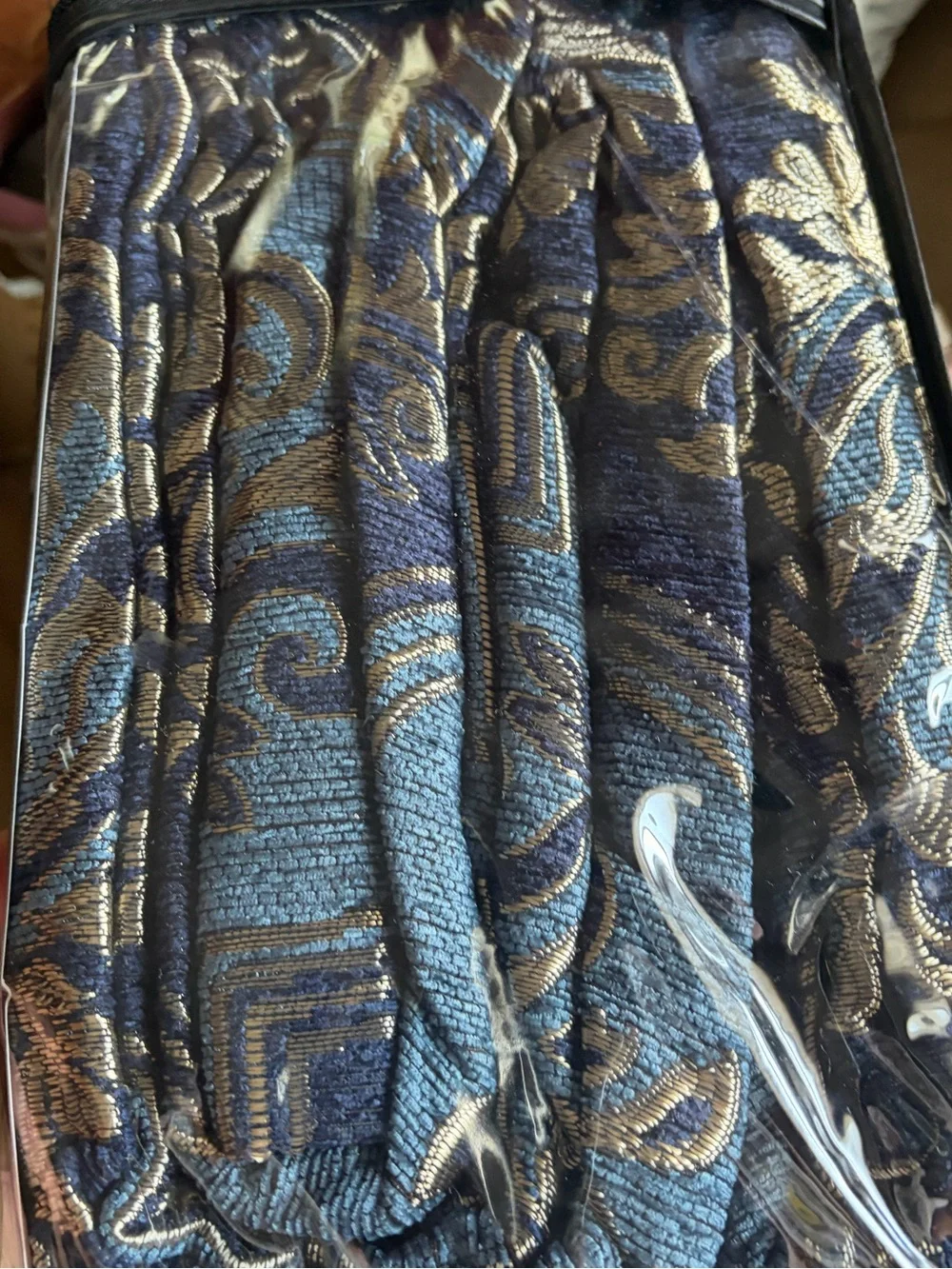J. Queen New York Five Queens Court Manila Set of 2 Window Curtain Panels, Blue